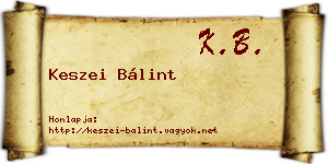 Keszei Bálint névjegykártya